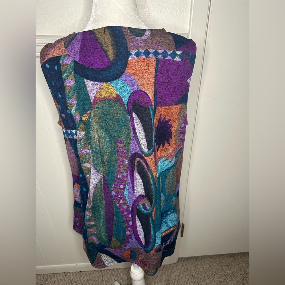 Damee Tank And Jacket Colorful Abstract Set Women… - image 3